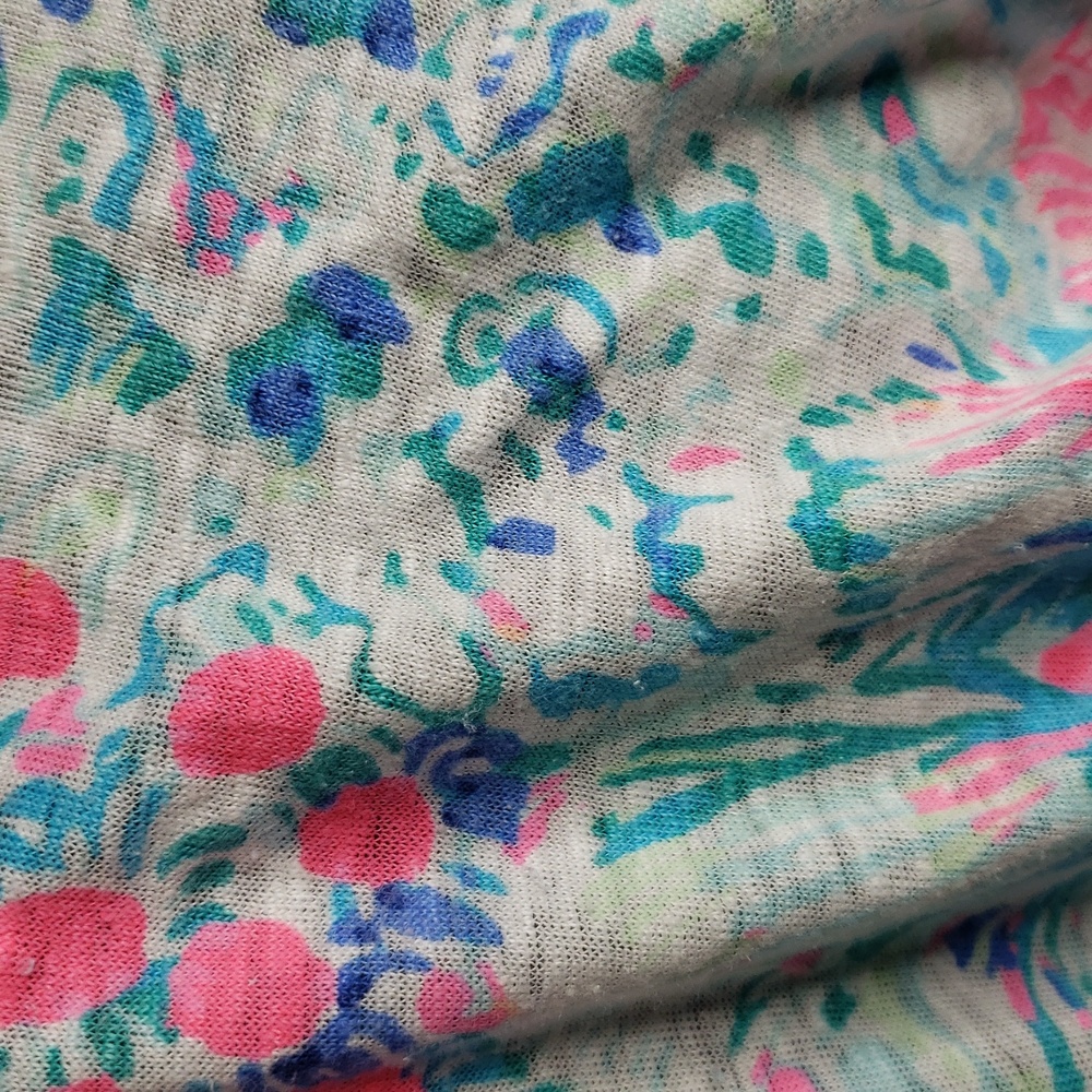 Lilly Pulitzer Inara 100% Linen Floral Vibrant Shirt Top Size M Beachy Coastal - Picture 7 of 15